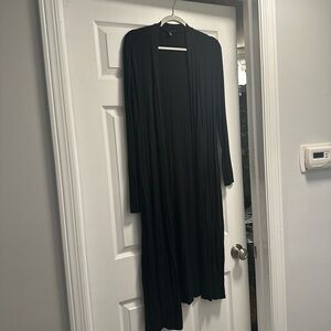 Black Long Open Cardigan